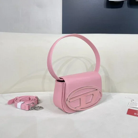Diesel Pink Simple Brand Logo Shoulder Bag - Picture 3 of 9